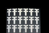 A set of white reflective dots arranged in a grid pattern on a black background, likely used for golf club data installation.