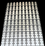 Foresight clubface dots with autism awareness applicator tab in a sheet. 
